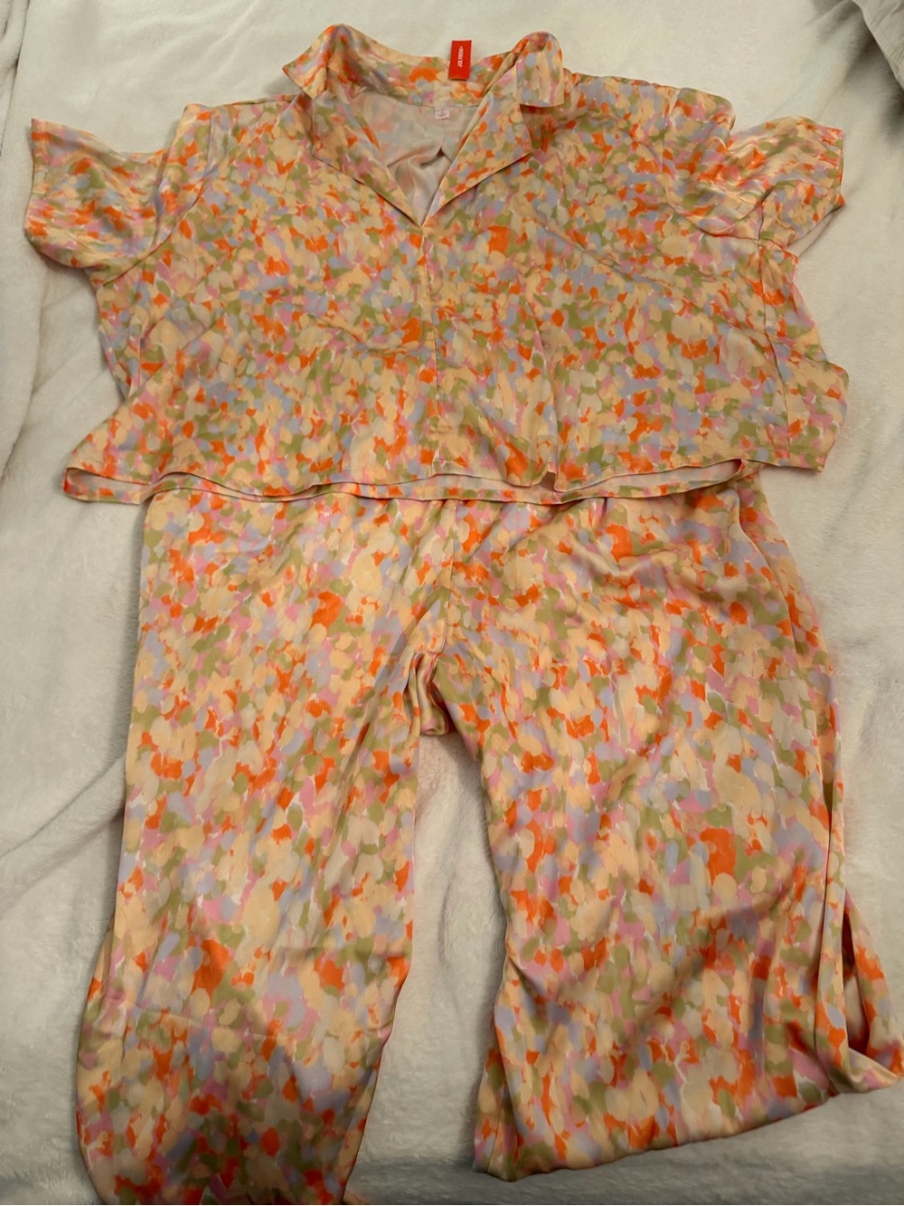 Joe Fresh Multicolor Abstract Pajama Set with Orange Accents